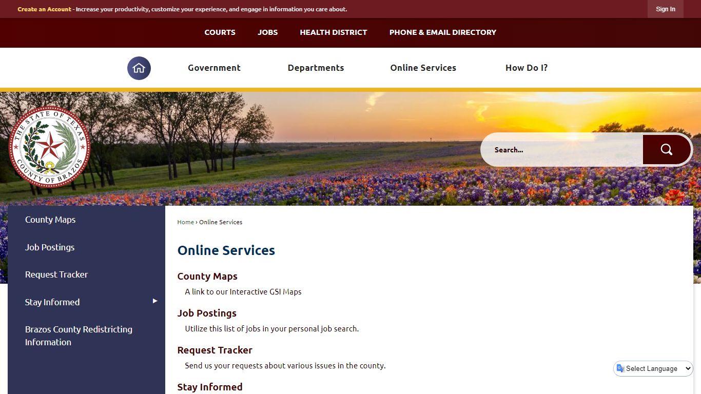 Online Services | Brazos County, TX - Official Website